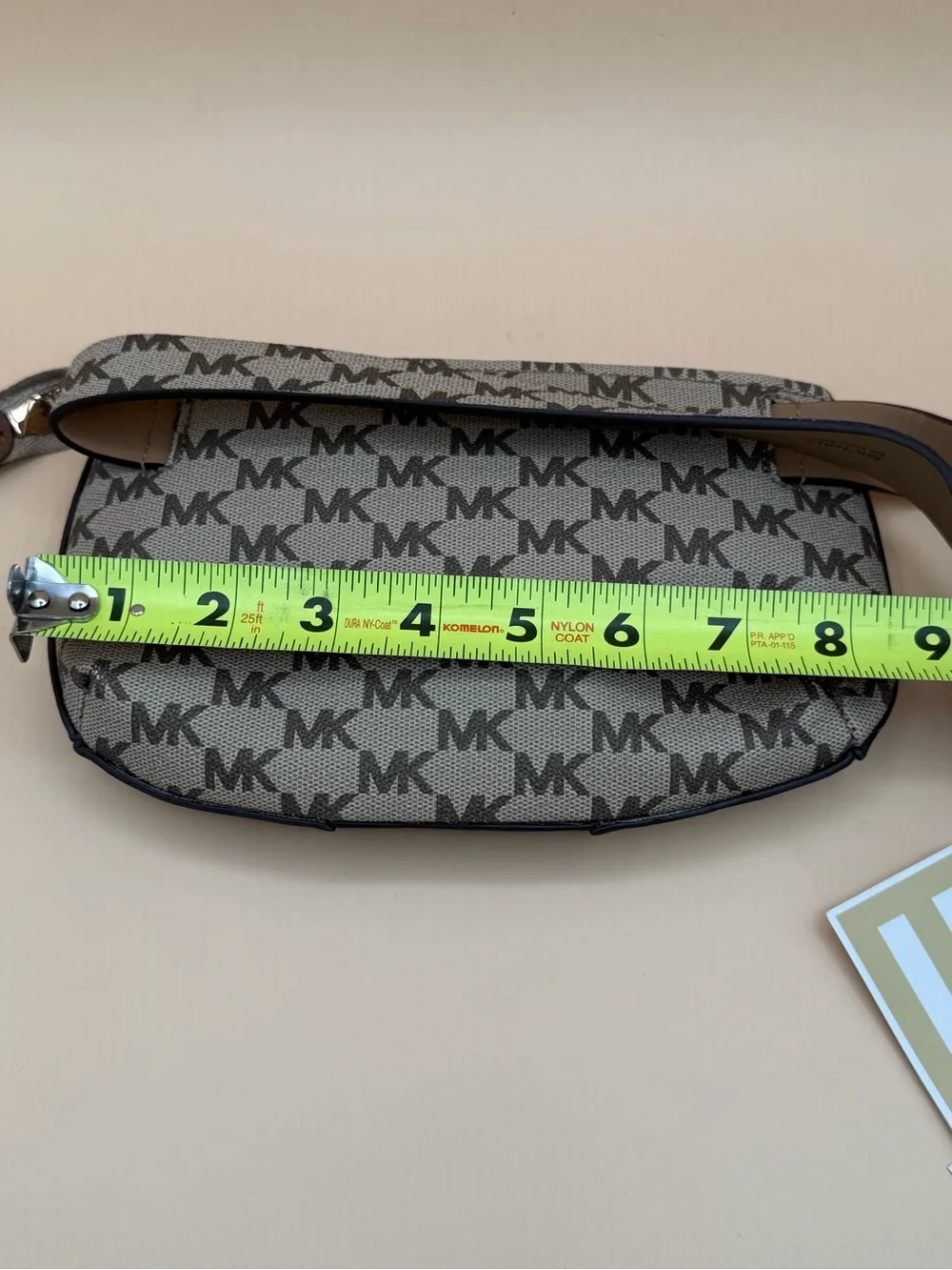 NWT Michael Kors Signature MK Logo Belt Bag Waist Pack Vanilla Acorn Size S/M